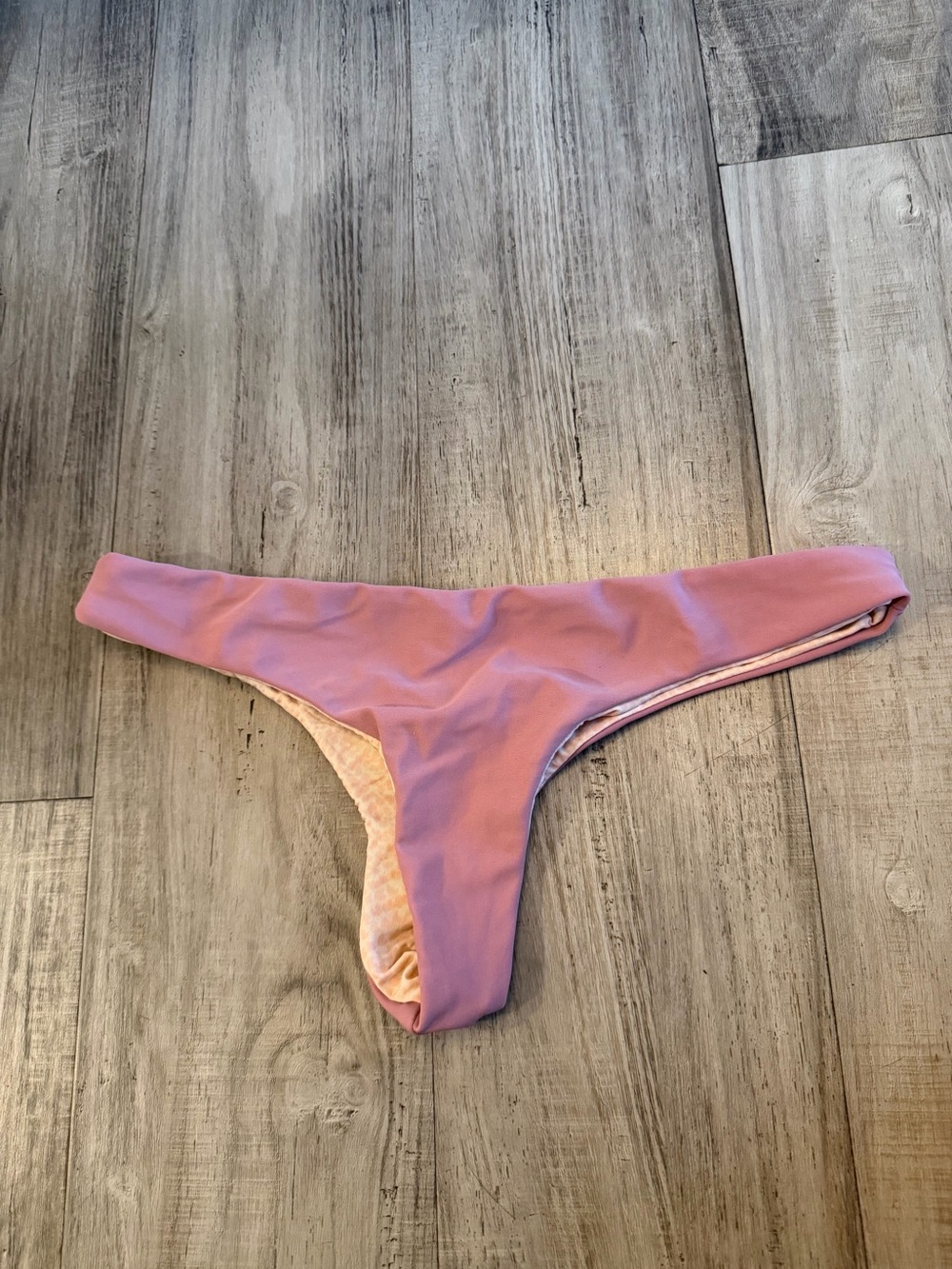 Acacia Swimwear Mauve Pink Animal Print Reversible Bikini Bottoms Large